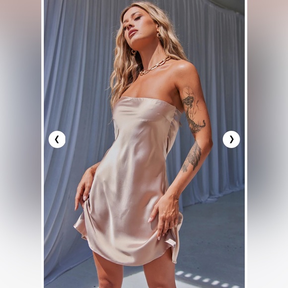 Sage & Paige Barbie Mini Dress Champagne - Picture 3 of 8